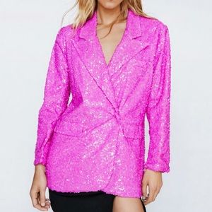 Pink Sequin Glitter Blazer!!